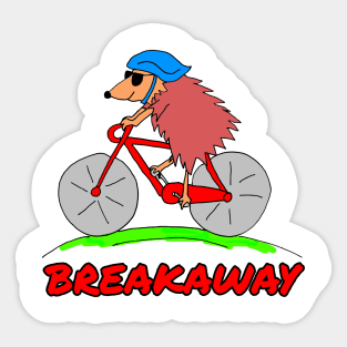 Funny Cycle Racing Cartoon Hedgehog Sticker